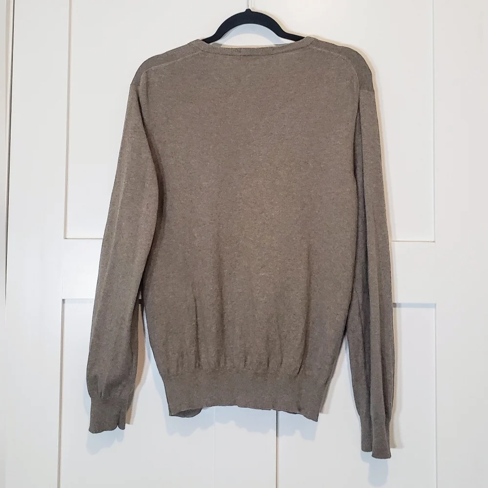 J.Crew Factory Cashmere Cotton V Neck Sweater Pullover Size Small Brown
